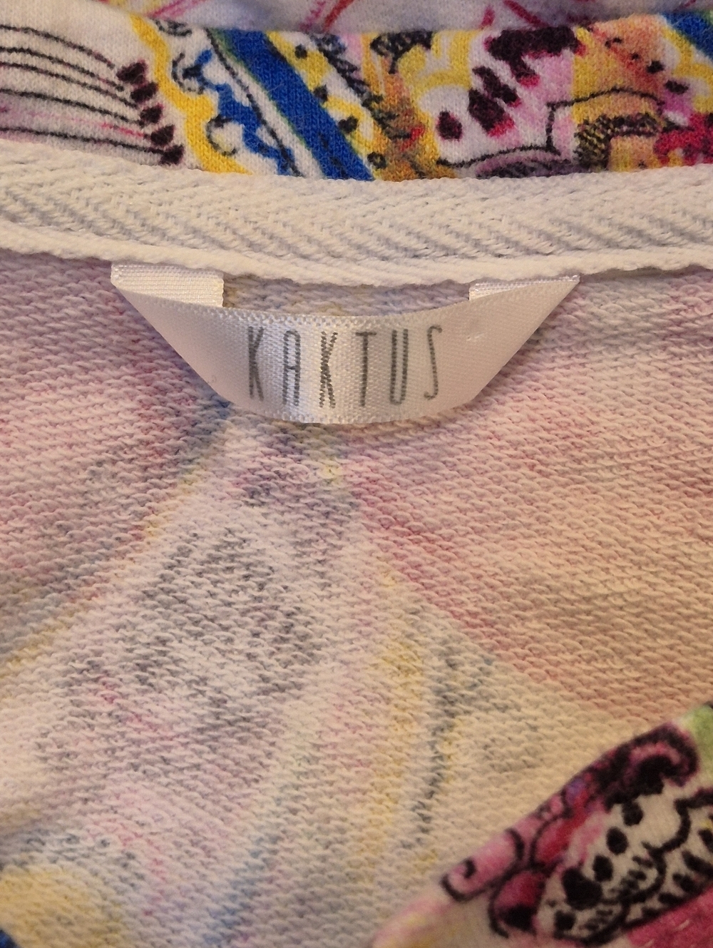 Kaktus Tropical Floral Crewneck Sweatshirt Oversized Lg Grommet Sleeves Cotton! - Picture 6 of 7